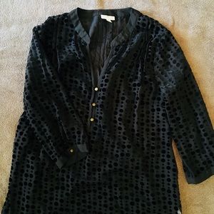 MATERNITY Black Velvet Sheer Top